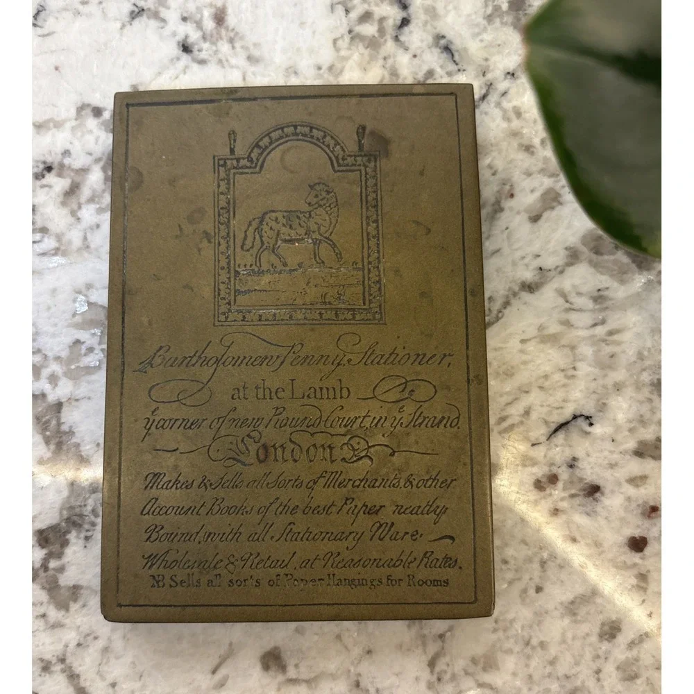 Vtg Stationary Wear Merchant London England At The Lamb‎ Seller Paper Weight